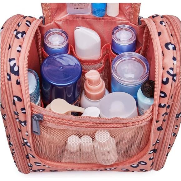 Hanging Travel Toiletry Bag Cosmetic Make up Organizer for Women Pink Cute - Picture 3 of 6